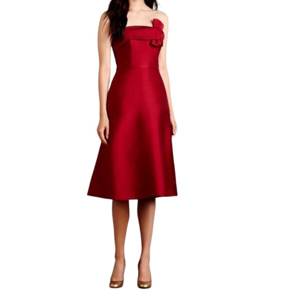 ERIN by Erin Fetherston Dresses & Skirts - Erin Fetherston Ruscha Strapless Fit Flare Dress Bow NWT 10 Red Holiday Event